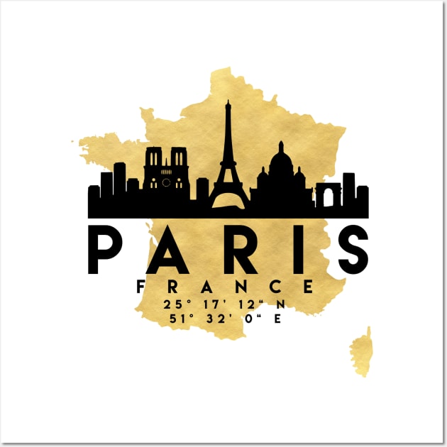 Paris France Skyline Map Art Wall Art by deificusArt